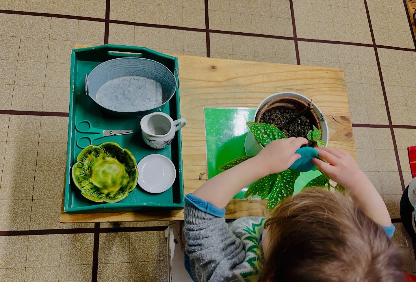Activité de vie pratique dans l’ambiance Montessori