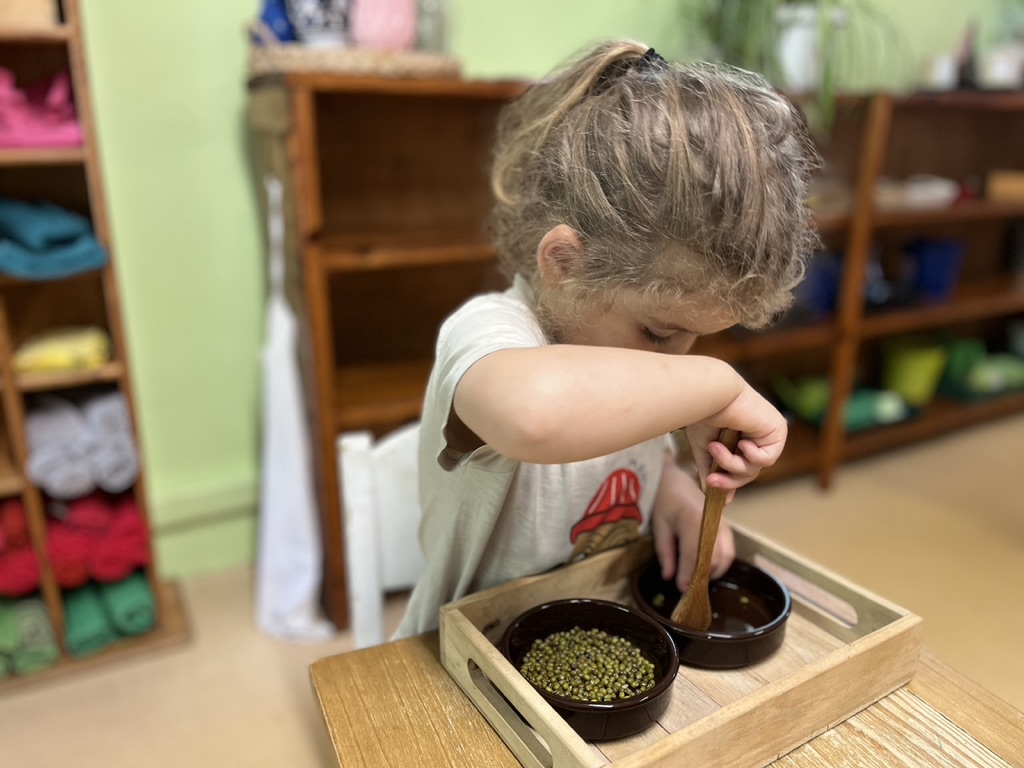 Enfant travaillant dans l'ambiance Montessori